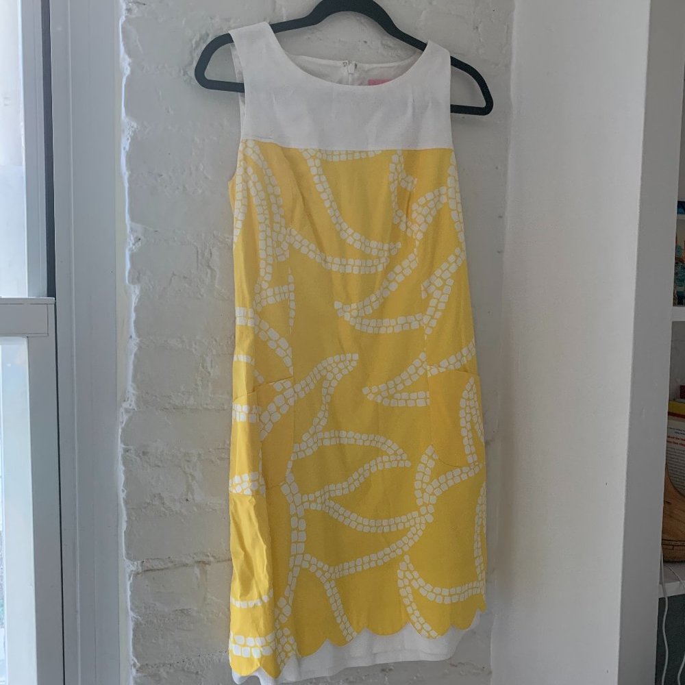 Lilly Pulitzer Yellow and White Mini Dress